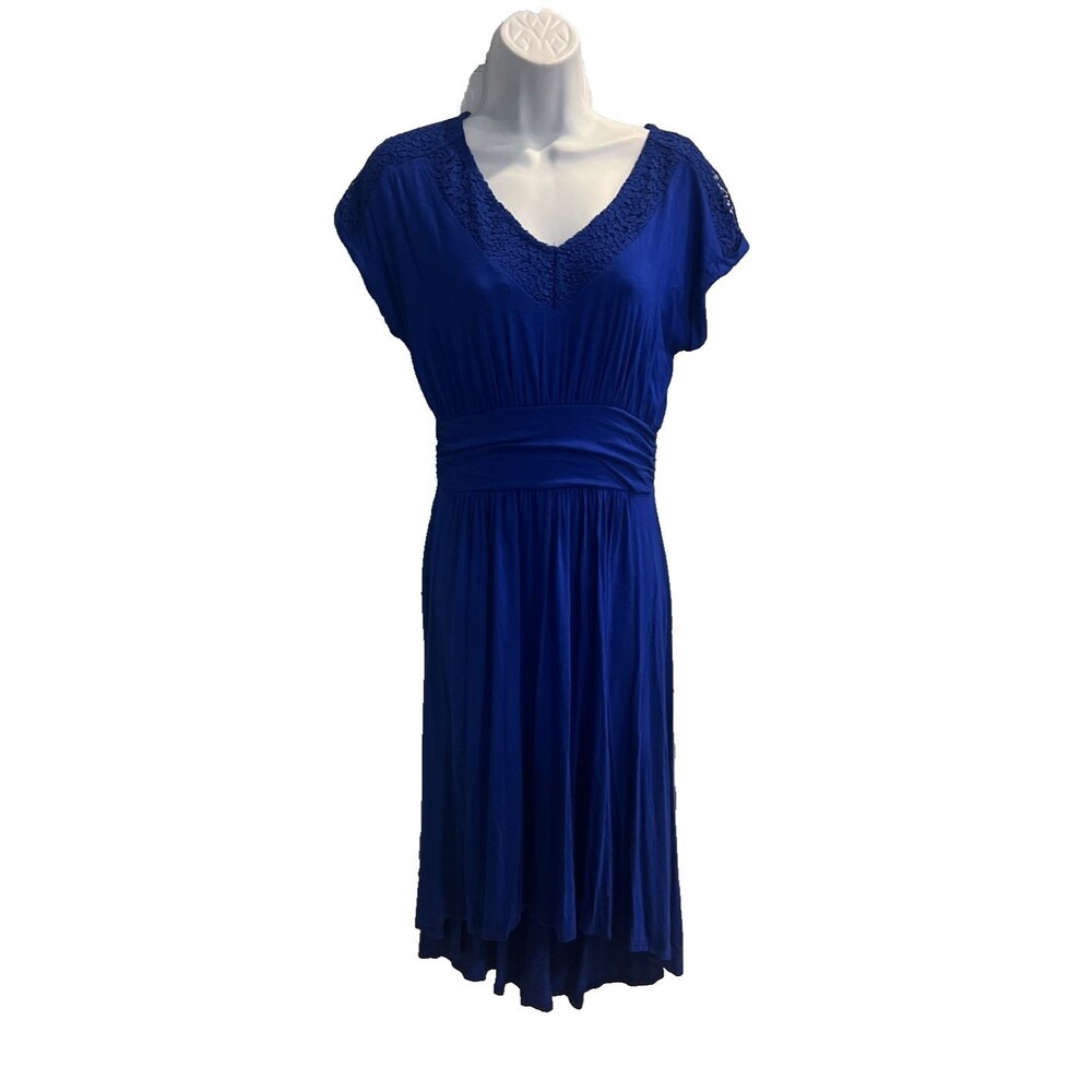 Apt. 9 Womens Hipnotic Blue Hi Lo Maxi Dress Size PS Sleeveless Stretch Boho NWT